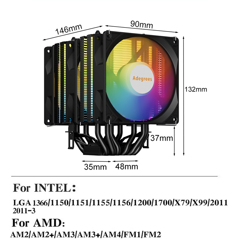 Pendingin Udara CPU AM4 6 Pipa - Air Cooler Cpu ulasan dan harga